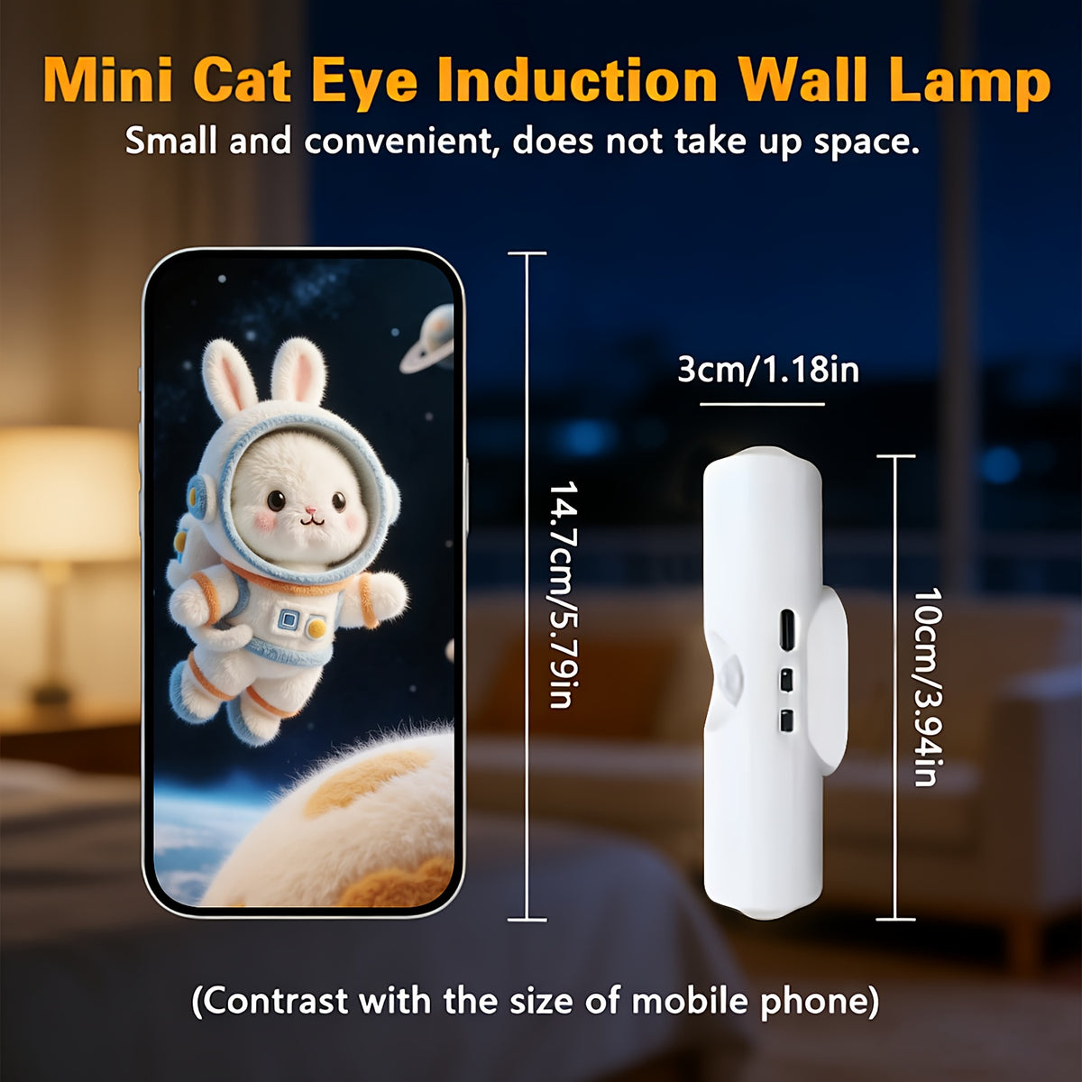 Magnetic Motion Sensor LED Night Lights USB Rechargeable - 9-Color Wall-Mounted Wireless Sconce, 3 Sensing Modes, No Wiring, for Hallway Bedroom Stairs Kitchen | Nuvia Haven