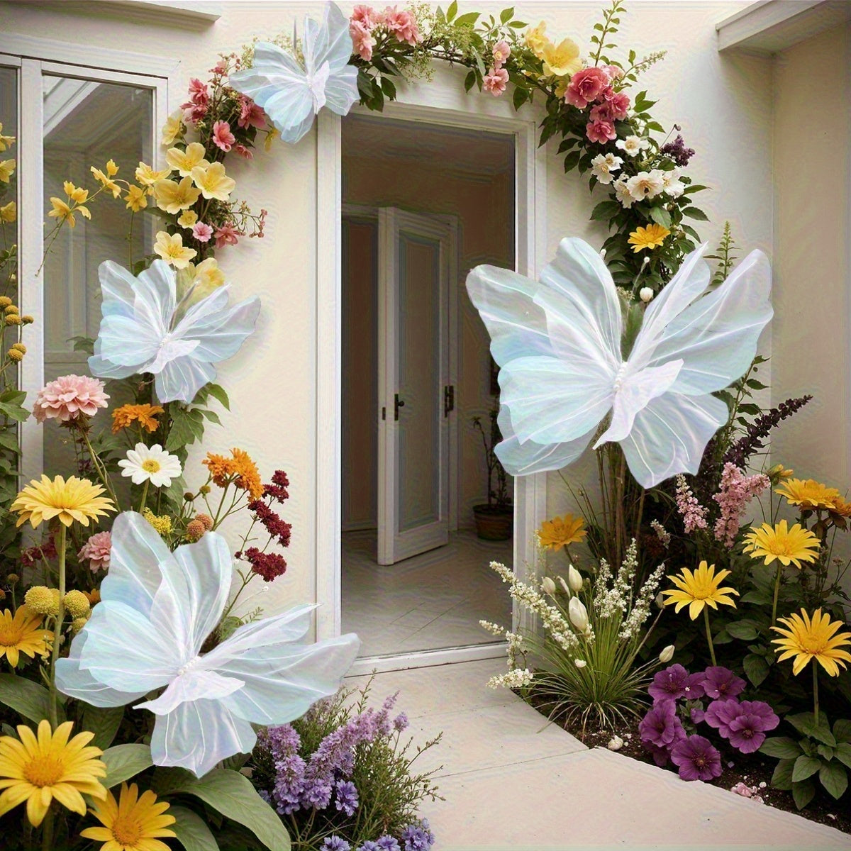 3D Butterfly Wall Decorations 3pcs Large 50cm Artificial Butterfly Party Decor for Baby Shower Wedding Birthday Home Bedroom Nursery Supplies – Set of 3