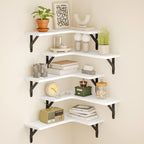 Corner Floating Wall Shelves 5 or 6-Pack – Rustic Heavy Duty Wall Mounted Corner Shelf Set for Bedroom, Living Room, Bathroom, Kitchen & Office Decor, Multiple Colors Available