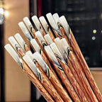 Coconut Wood Chopsticks 5 Pairs Vietnamese Handmade Natural Shell Inlay Anti-Slip Anti-Mold 9.84 Inch Reusable Wooden Chopstick Set for Dining Hotel Home Gift