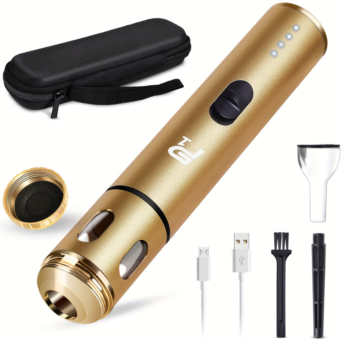Portable Electric Spice Grinder USB Rechargeable – Compact Herb & Spice Mill with Travel Bag, Funnel & Brush – Fast & Easy Home or Travel Grinding