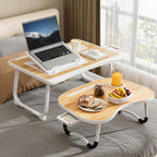 Portable Foldable Laptop Bed Table – Lap Desk with Cup Holder, Tablet & Card Slot, USB Option, for Bed Sofa Floor, Eating Reading Writing, 11 Styles