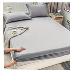 Fitted Sheet Set 3 Piece Solid Color – Soft Breathable 14" Deep Pocket Bed Sheet with 1 or 2 Pillowcases, All Season Machine Washable Bedding, Great Gift for Any Bedroom