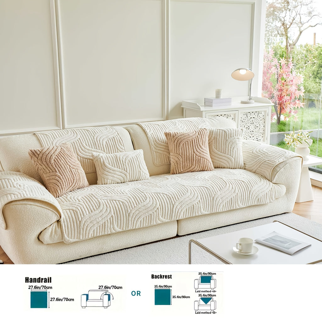 Plush Non-Slip Sofa Cushion Cover Luxury Modern Pet-Proof Breathable Seat Pad Slipcover for Couch Living Room Bedroom Office – Soft Velvet Sofa Seat Cushion Protector Home Decor