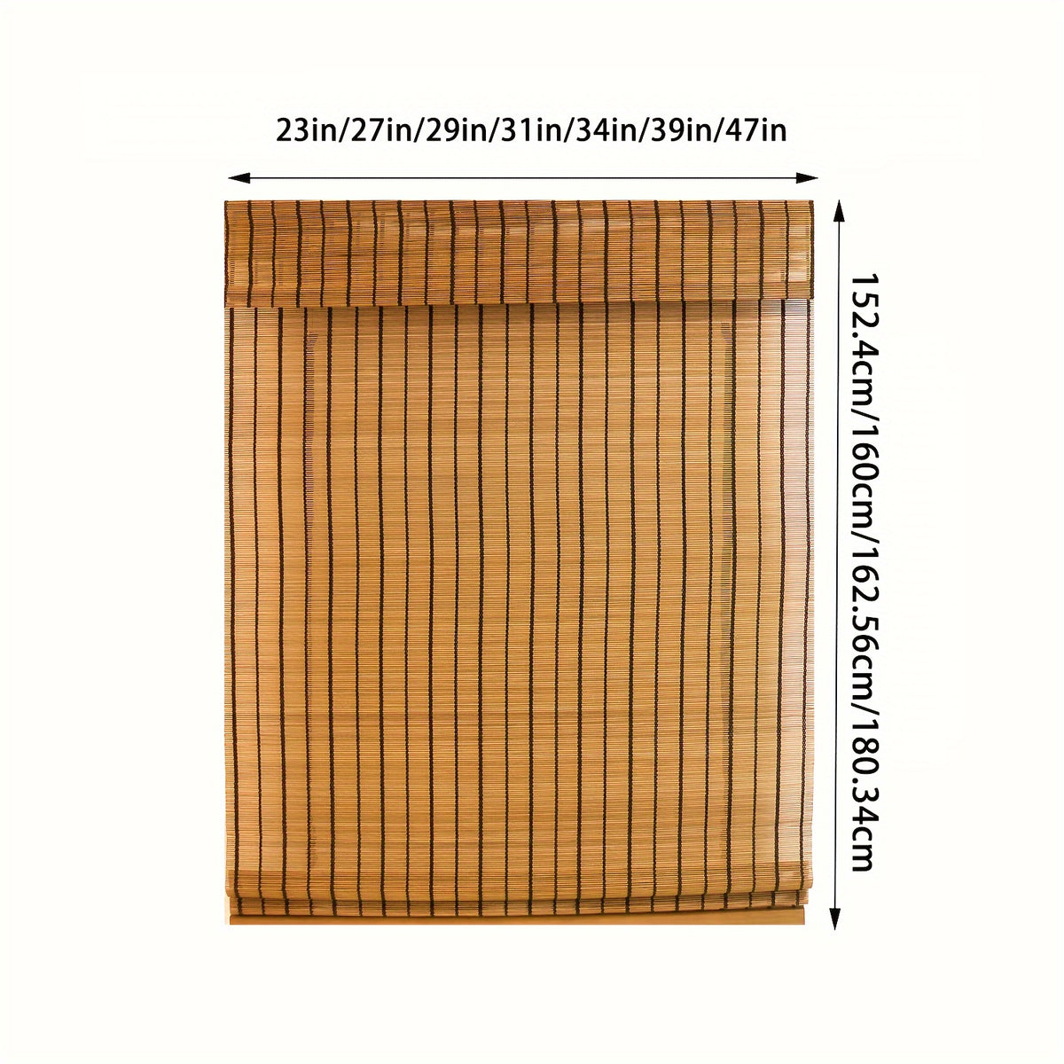 Bamboo Roman Shade – Light Filtering, Adjustable Lift System, Easy Install | Living Room & Home Decor | 13 Sizes | Nuvia Haven