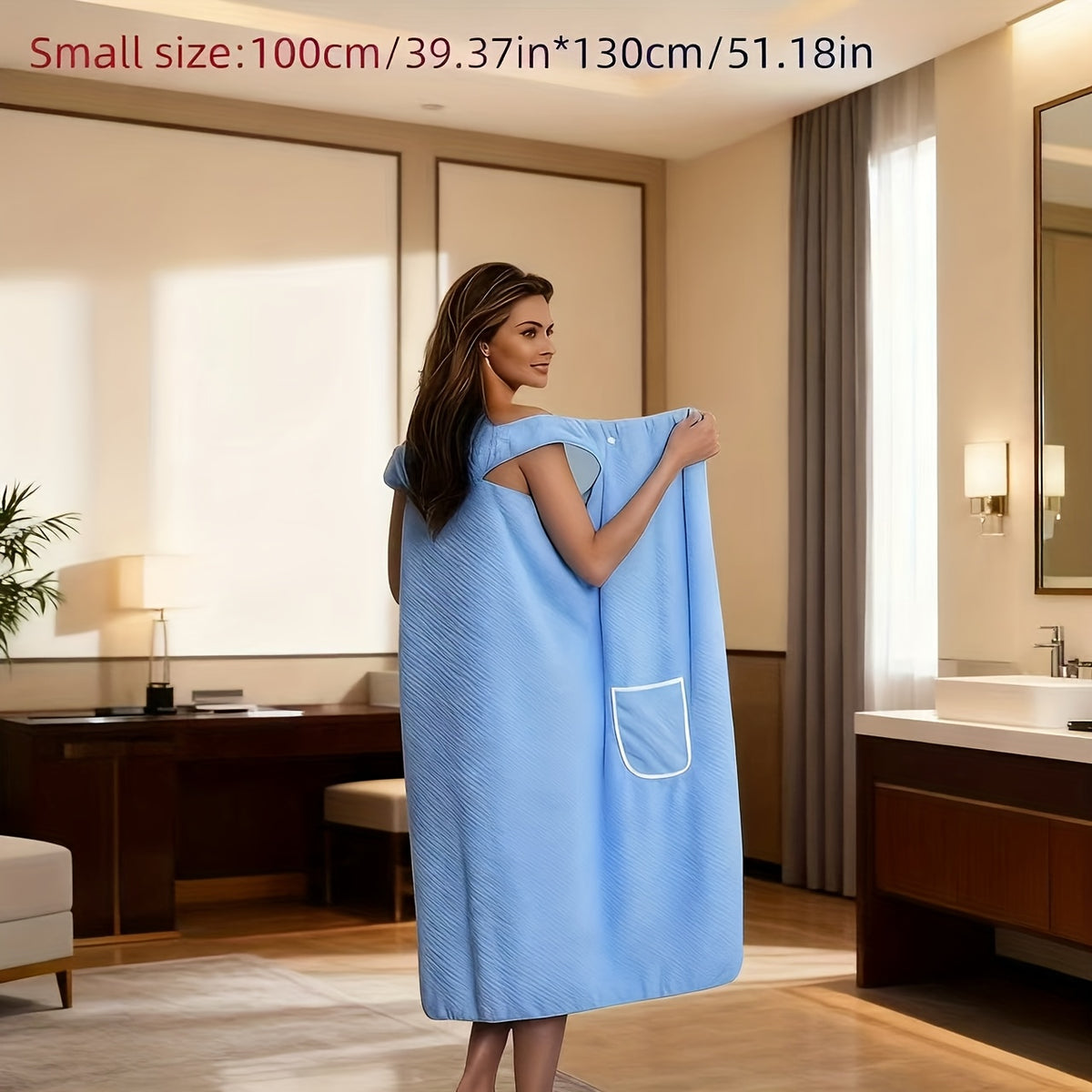 Waffle Texture Bath Towel with Pocket Ultra Soft Quick Dry 260GSM Absorbent Coral Fleece - 2 Sizes 4 Colors for Camping Beach Bathroom | Nuvia Haven