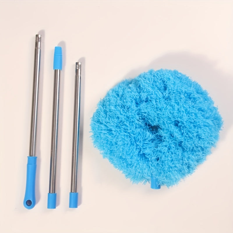Ceiling Fan & High-Reach Dust Brush with Extension Rod – Detachable Washable Ultra-Fine Microfiber Cleaner for Fans, High Ceilings, Furniture & Cars, Blue
