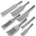 7-Piece Silicone Spurtle & Spatula Set – Heat-Resistant Cooking Utensils for Nonstick Cookware, Multi-Use Kitchen Tools for Serving, Baking, Whisking, Scooping & Spreading, Light Gray