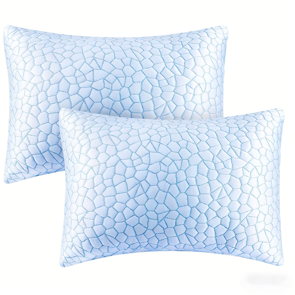 Firm Supportive Sleep Pillows Set 2/4 Pack – Hotel-Grade Cool-Touch, Soft Fiber Fill, Back Stomach Side Sleeper Pillow Standard Queen King