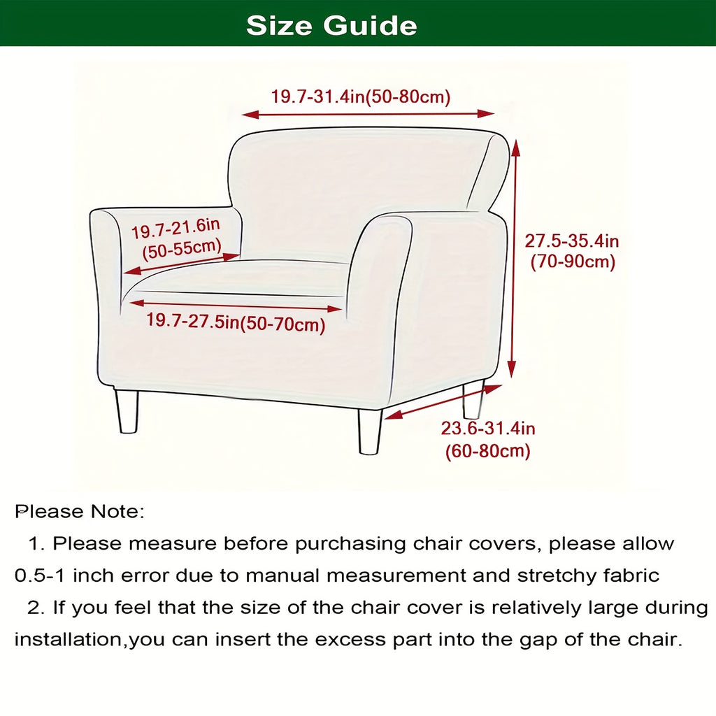 Elastic Stretch Armchair Sofa Cover, Corn Velvet Knit Non-Slip Solid Color Sofa Slipcover Protective Cover for Small Single Armrest Chair Living Room Pet-Friendly