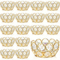 Crystal Bowl Tea Light Candle Holders Set of 20 – Wedding Centerpiece & Home Decor Dining Table Decor, Gold or Silver