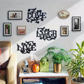 3-Piece Metal Wall Art Set – Love Life Laughter Letter Sign Silhouette | Modern Elegant Black Wall Decor for Living Room, Bedroom & Kitchen | Stylish Home Art Decoration