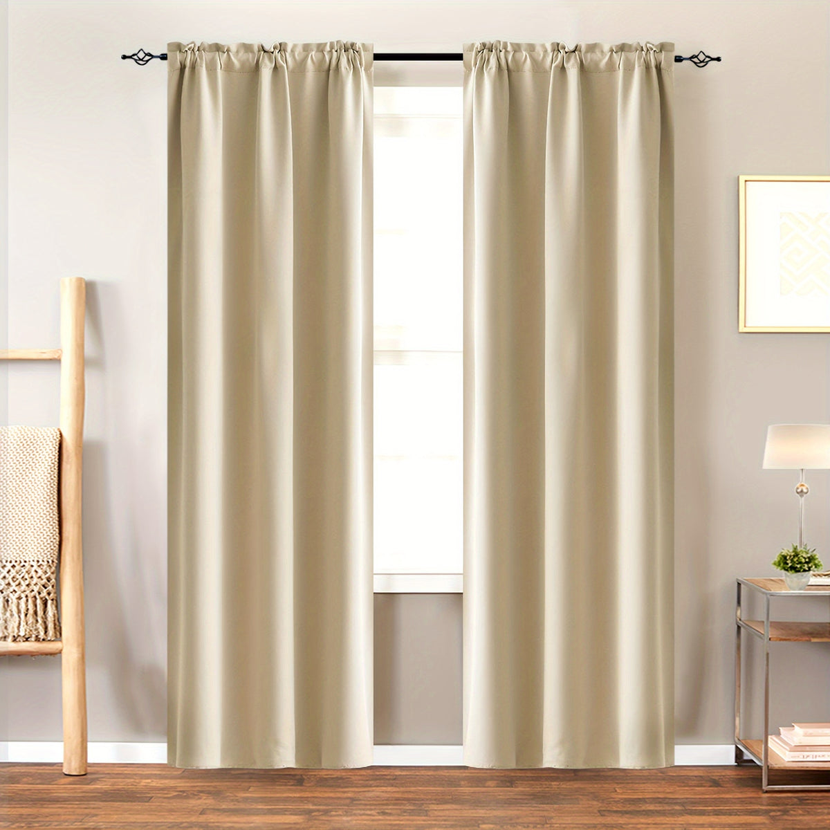 Room Darkening Curtains 2 Panels Triple Weave for Bedroom & Living Room – Thermal Insulated, Noise Reducing, Rod Pocket Solid Color Drapes