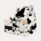 Animal Kids Foldable Sofa 2-in-1 Fold-Out Couch – Soft Polar Fleece High-Density Foam Lounger Chair for Playroom, Boys & Girls Room Decor, Cute Teddy Bear, Panda, Kitten & Milk Cow Styles
