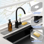 Diatomite Stone Sink Faucet Mat 23.6x3.9 Inch - Quick Drying Absorbent Countertop Mat for Kitchen and Bathroom Sink Area - Natural Diatom Mud Faucet Splash Pad