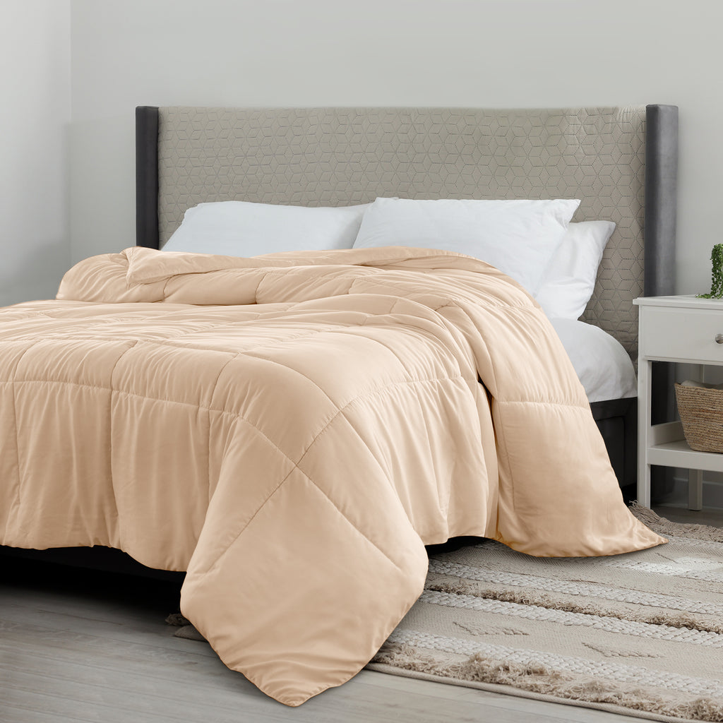 All Season Comforter with Corner Tabs & Box Stitching – Soft Fluffy Lightweight Hotel-Quality Duvet Insert for Twin Queen King, Breathable Year-Round Bedding