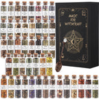 45 Bottles Dried Herbs & Flowers Kit with Crystal Spoon – Beginner Altar Supplies for Wicca, Pagan Magic, Incense, Bath & Spells, Unique Gift for Mother’s Day, Graduation & Wedding