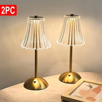 Vintage Crystal LED Table Lamp USB Rechargeable, 3-Color Dimmable Touch Control Night Light for Bedroom, Living Room, Office & Reading – Modern Elegant Design