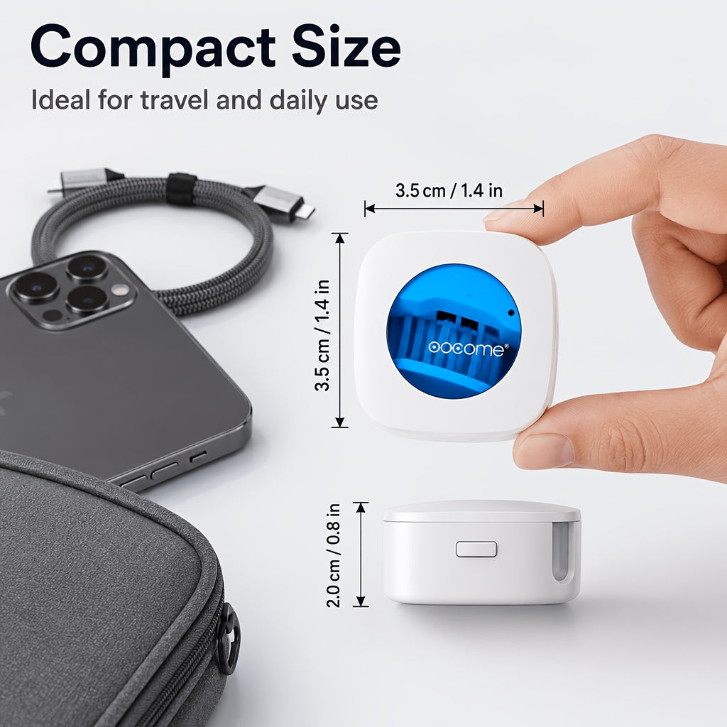 USB Rechargeable Toothbrush Case & Protective Cover – Compact Portable Toothbrush Box with Flip-Top, 200mAh Battery, 4 Colors for Travel Home Dorm & Gifting