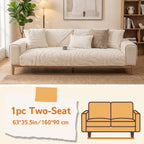 Velvet Sofa Cover Non-Slip Washable Plush Couch Slipcover Pet Friendly Thick Padded Furniture Protector 1 2 3 4 5 Seat Living Room Bedroom