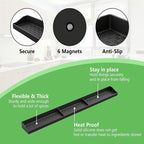 Magnetic Silicone Stove Top Spice Rack Shelf, 30 Inch Heat Resistant Flexible Kitchen Organizer – Strong Magnet, Over Oven Storage for Spice Jars, Countertop & Stove Organizer