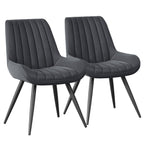 Modern Upholstered Dining Chairs Set of 2 or 4 – Thick Cushion Fabric Side Chairs with Metal Legs | Kitchen, Dining Room, Office & Bar