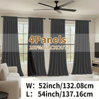 Blackout Curtains Rod Pocket 4 Panels - Thermal Insulated Room Darkening Noise Reducing Matte Drapes for Bedroom Living Room Office, 9 Colors 11 Sizes