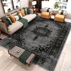 Bohemian Floral Velvet Area Rug – Machine Washable Low-Pile Carpet, Non-Slip Geometric Pattern Floor Mat for Living Room, Bedroom, Office & Cafe, 56x80 Inch
