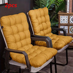Chair Cushion Set 2pcs Thick Polyester with Straps – Full Back Support Seat Pad for Leisure Chairs, Garden Furniture & Indoor Outdoor Seating, Machine Washable, Multiple Colors