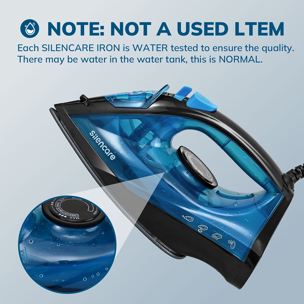 Clothes Steamer Handheld Garment Steamer Non-Stick Plate High Pressure Anti-Calc Fast Heating Adjustable Temperature Dry Wet Travel Essential Blue