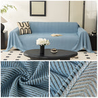 Herringbone Sofa Cover with Tassels – Washable Polyester Throw for 3-Seater, 4-Seater & Large Sofas | Grey, Coffee, Green