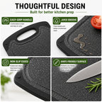 Cutting Board Set 3pcs, Non-Slip Kitchen Chopping Boards with Juice Groove, Dishwasher Safe, Durable BPA-Free Boards for Meat, Vegetables & Fruit, Kitchen Essential & Great Housewarming Gift