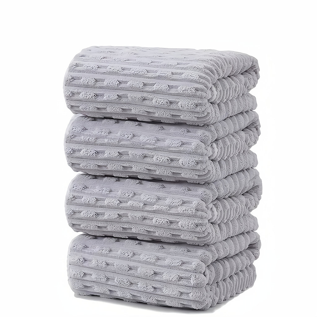 Waffle Bath Towels Set of 4 – Super Absorbent Quick-Dry Coral Fleece Bath Sheets, 280GSM Soft Spa Towels for Adults, 55x28 Inch Large Bath Towel Set