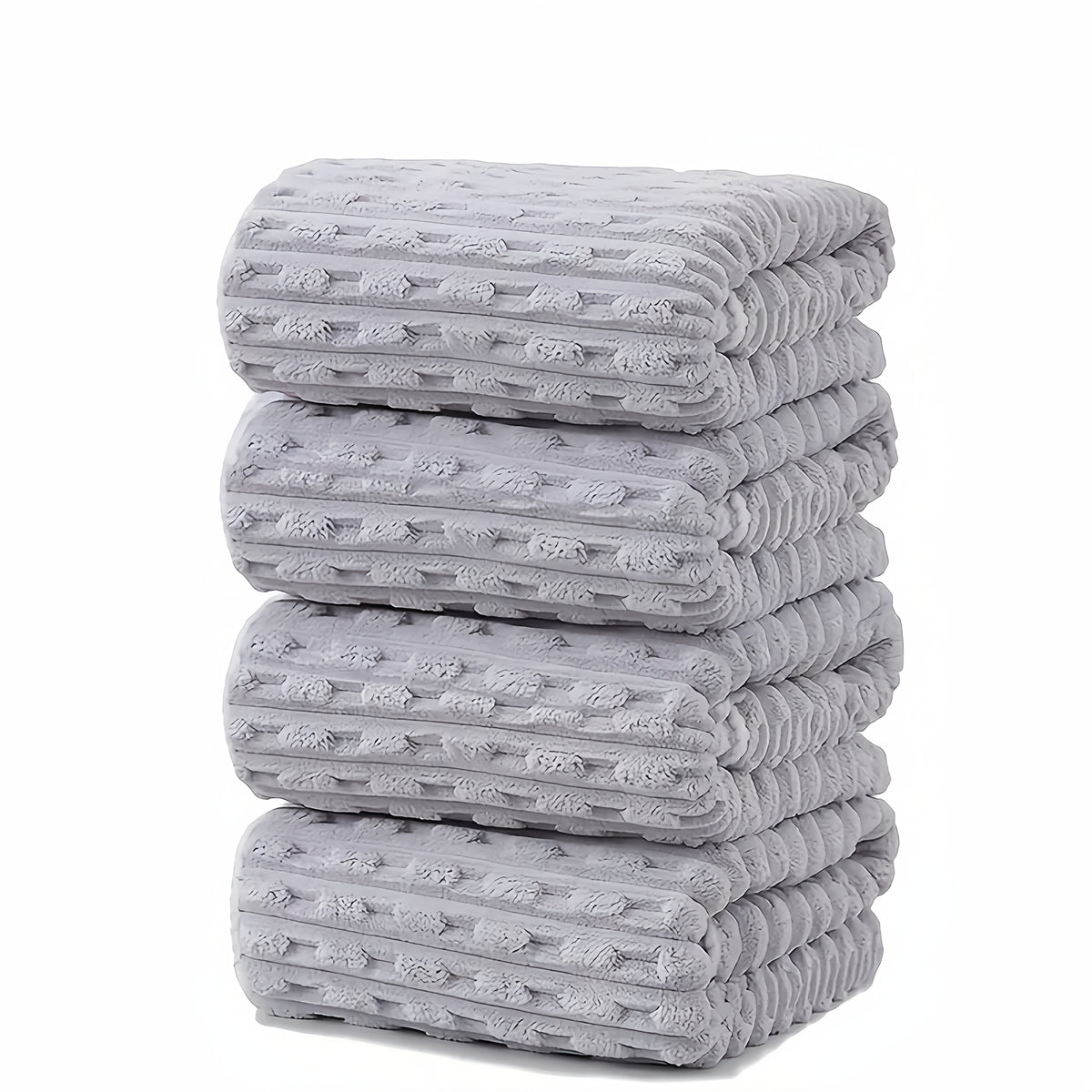 Waffle Bath Towels Set of 4 – Super Absorbent Quick-Dry Coral Fleece Bath Sheets, 280GSM Soft Spa Towels for Adults, 55x28 Inch Large Bath Towel Set