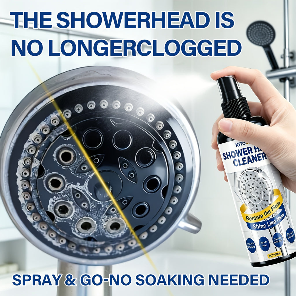 Shower Head & Bathroom Cleaner Spray Gel - No-Scrub No-Wipe Formula, Removes Mineral Deposits & Limescale from Showerheads, Bathtubs, Sinks & Toilets, Works on Glass & Metal, 120ml / 240ml