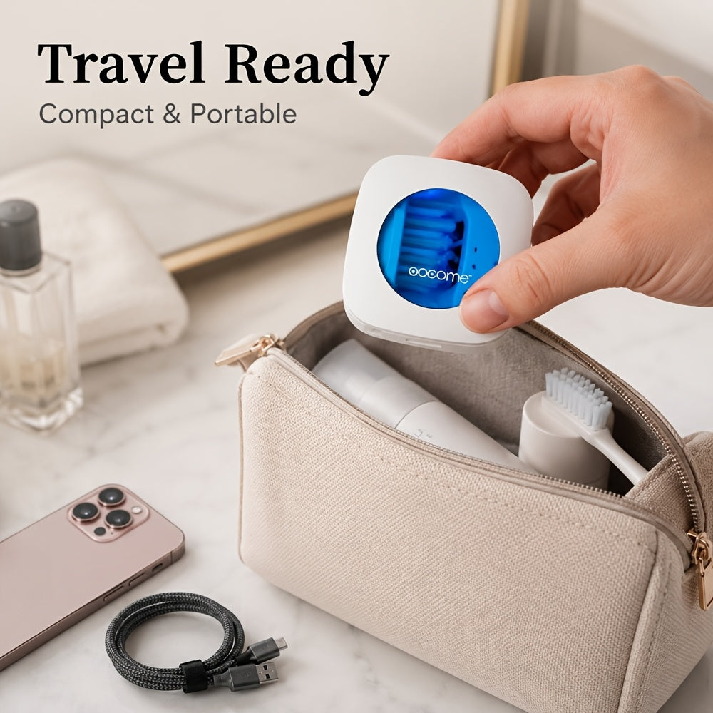 USB Rechargeable Toothbrush Case & Protective Cover – Compact Portable Toothbrush Box with Flip-Top, 200mAh Battery, 4 Colors for Travel Home Dorm & Gifting