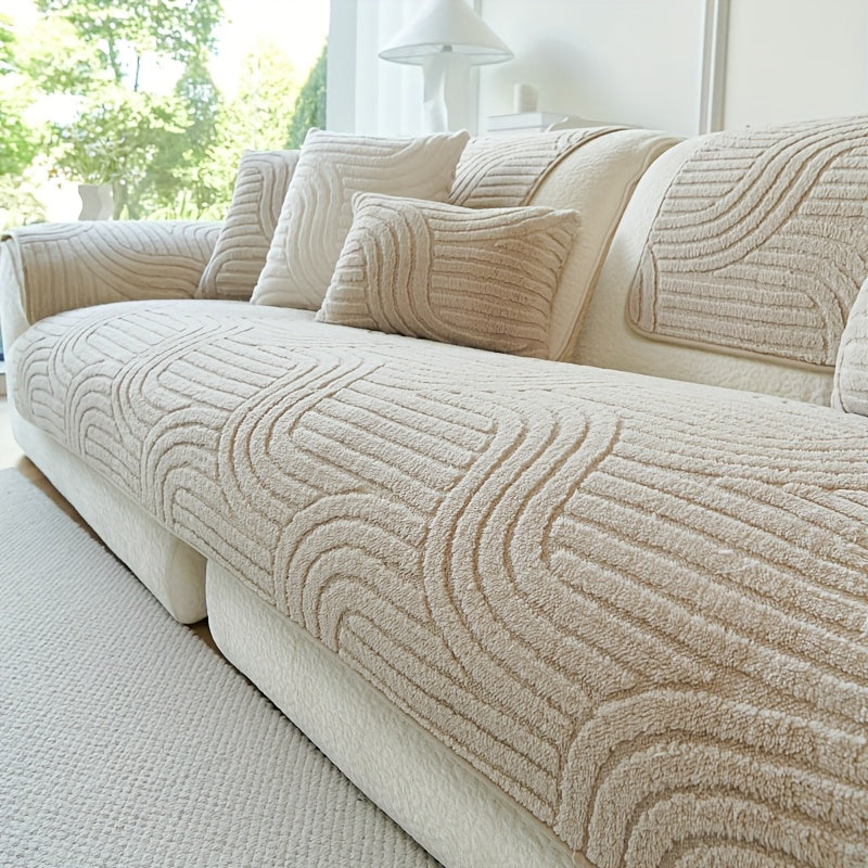 Bohemian Plush Sofa Cushion Cover Christmas Decorative Non-Slip Machine Washable Pet-Friendly All-Season Pillow Cover for Living Room Bedroom Office Home Decor