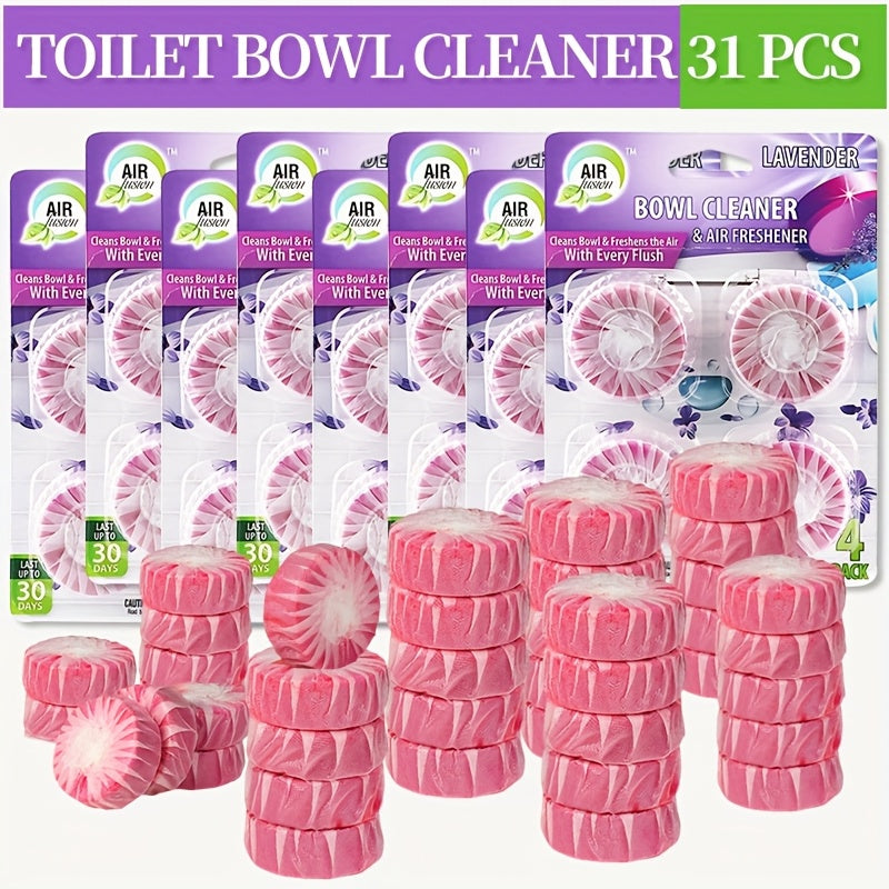 Automatic Toilet Cleaner Tablets Drop-In Tank Formula – Powerful Stain Removal & Long-Lasting Deodorizing Fresh Linen Scent for Home Bathroom Hygiene, Available in 11, 15 & 31 Pack Options
