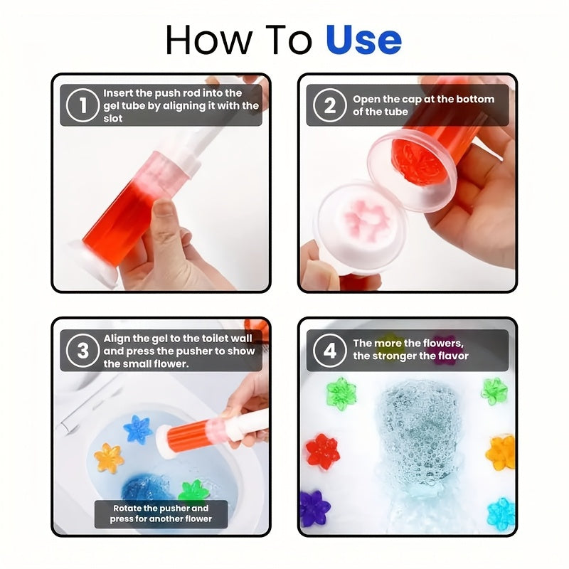 Toilet Bowl Gel Stamps 4 or 8 Pack 56–112 Count with Dispenser – 6 Fragrances Bathroom Cleaning Gel Stamp Prevents Limescale & Toilet Ring Fresh Flower Scent Air Freshener