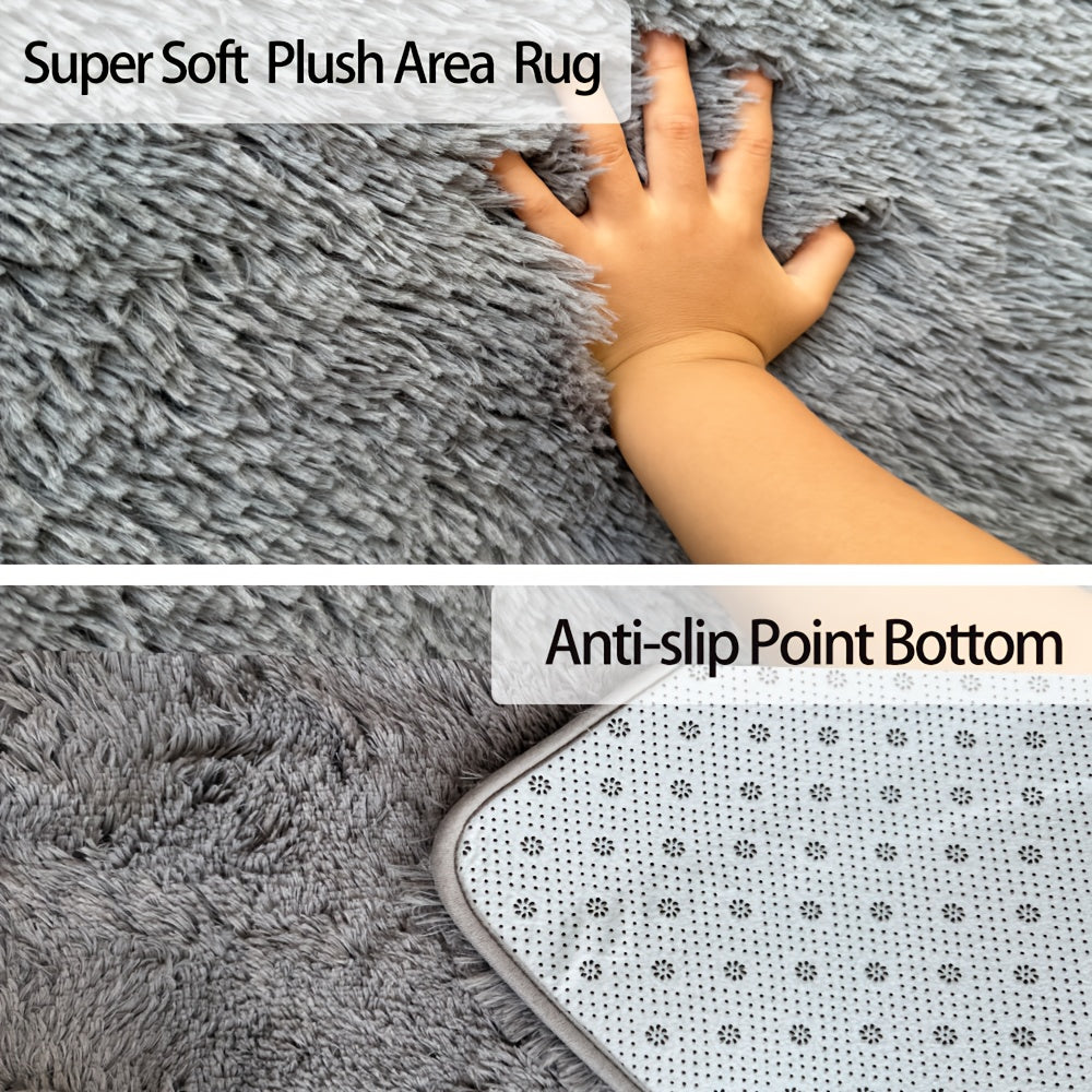 Shaggy Area Rug Extra Large Ultra Soft Fluffy Plush for Living Room & Bedroom – Non-Slip Machine Washable Carpet 9x12 & 10x14ft, Tie-Dye & Solid Colors