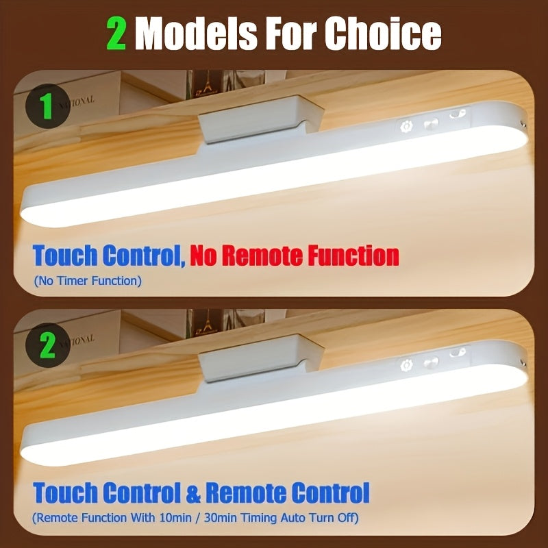 USB Rechargeable LED Desk Lamp Dimmable 3 Color Modes Hanging or Table Lamp with Remote for Reading Cabinet Closet Wardrobe Night Light
