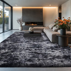 Velvet Shag Area Rug with Non-Slip Backing – Super Soft Plush Indoor Carpet for Living Room, Bedroom & Kitchen, Tie-Dye & Solid Colors, 5 Sizes