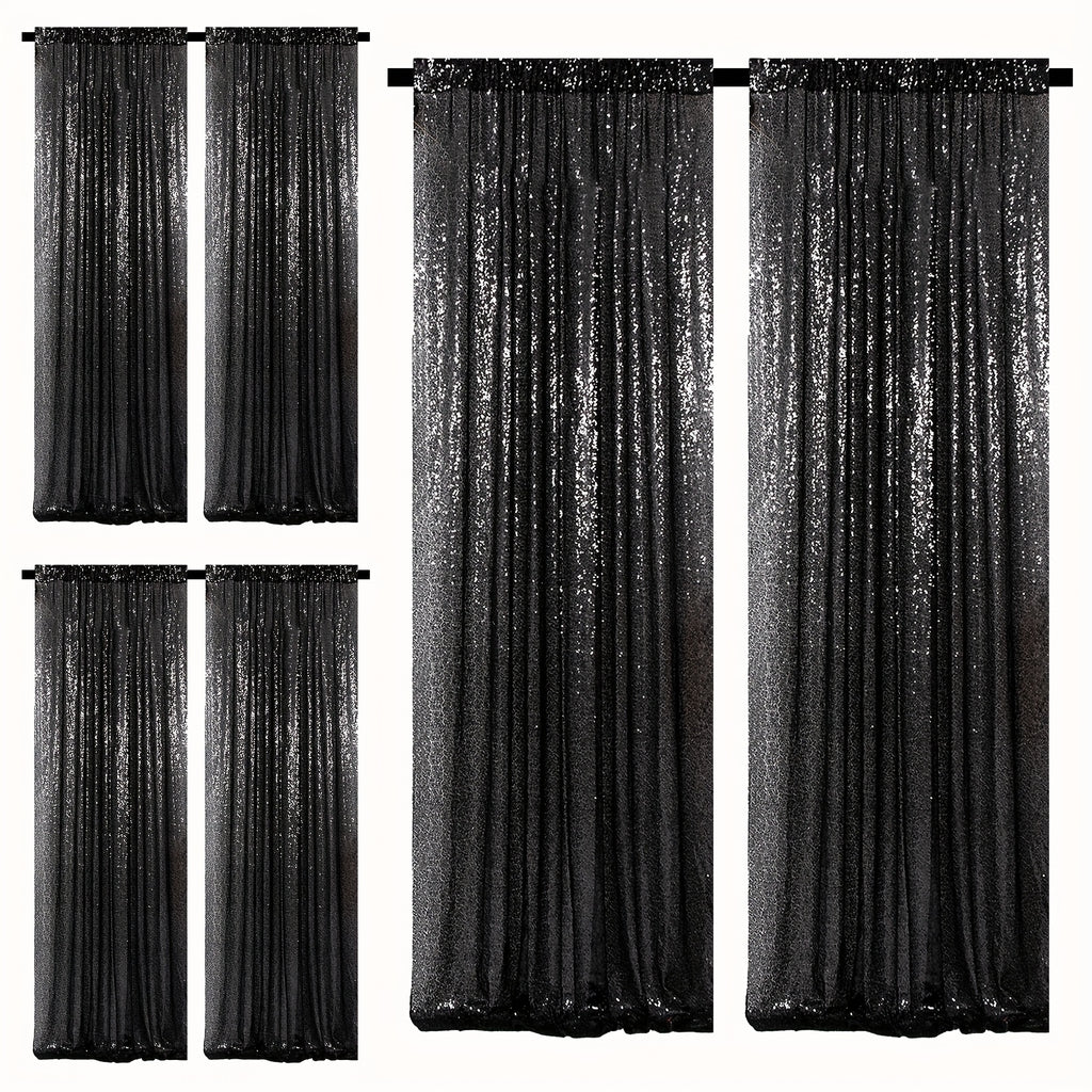 Sequin Backdrop Curtains – Glitter Party & Wedding Background Panels, 2ft×8ft per Panel, 4/6/8 Panel Sets, 29 Colors for Birthday, Stage, Bridal & Event Decor