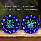 Neon Wooden Silent Wall Clock 10x10 Inch for Basement Bookstore Staircase – Battery Operated Decorative Clock for Home, Office & Seasonal Gift