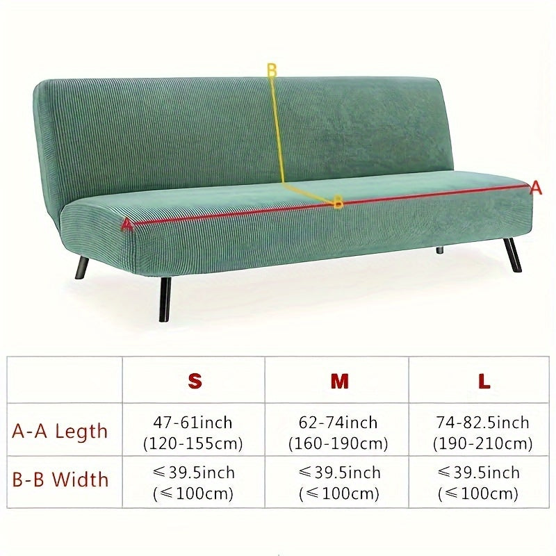 T-Shaped Jacquard Sofa Cover Futon Slipcover - Stretch Couch Cover for Living Room Office L Shaped Sofa Protector M L Size