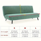 T-Shaped Jacquard Sofa Cover Futon Slipcover - Stretch Couch Cover for Living Room Office L Shaped Sofa Protector M L Size