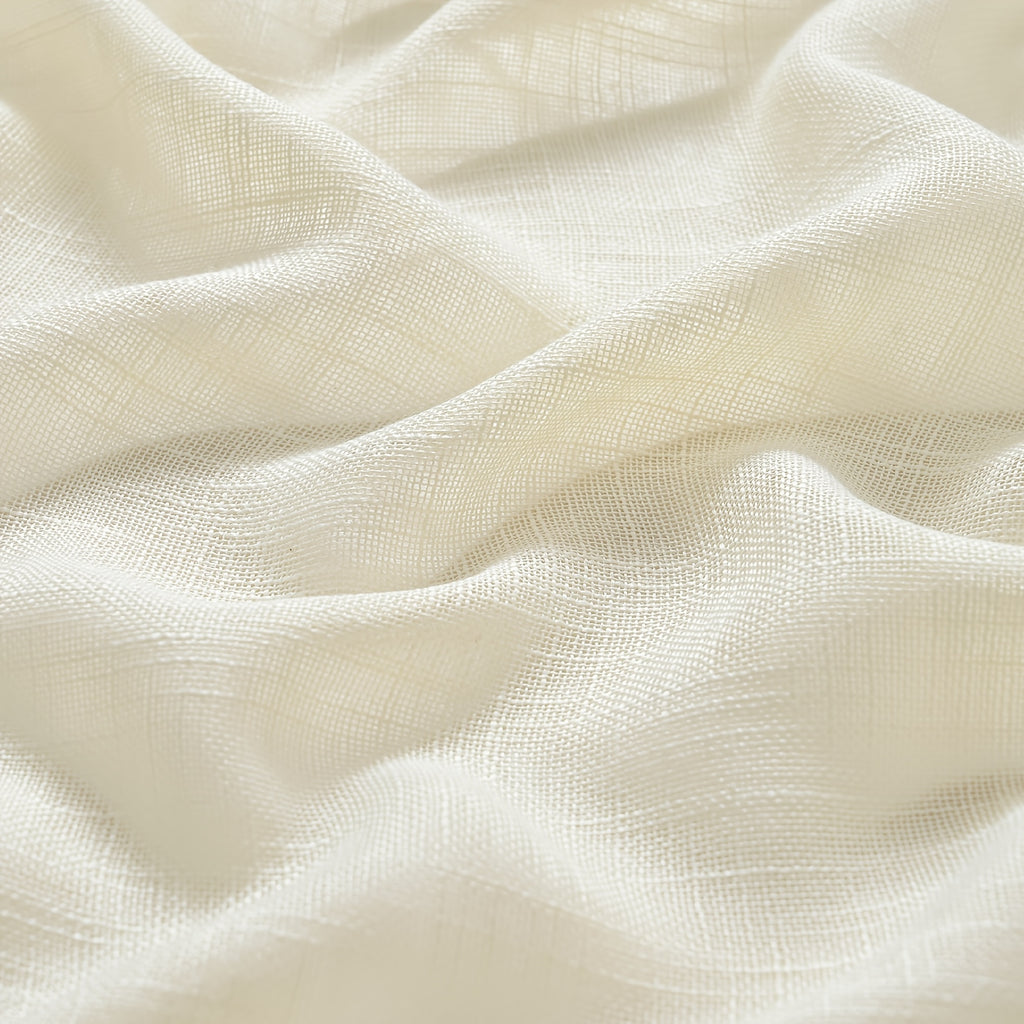 Linen Textured Semi-Sheer Grommet Curtains – Light Filtering Farmhouse Panels | Set of 2
