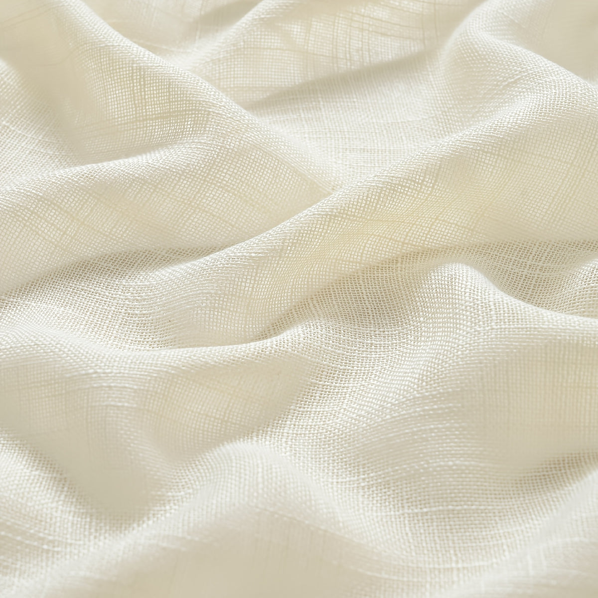 Linen Textured Semi-Sheer Grommet Curtains – Light Filtering Farmhouse Panels | Set of 2