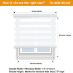 Cordless Zebra Blinds for Windows - Dual Layer Light Filtering & Blackout Roller Shades, Easy Install Custom Width 20"-64" x 72"H, Modern Window Treatment for Bedroom Living Room, 4 Colors