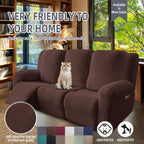 3-Seater Recliner Cover - Plush High Stretch Wear-Resistant Machine Washable Easy Clean Sofa Protector for Living Room and Bedroom